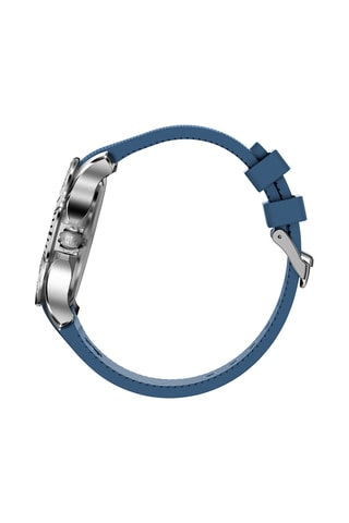 Silicone Quartz Horloge - Blauw en Zilverkleurig