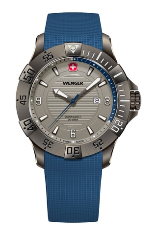 Silicone Quartz Horloge - Blauw en Grijs