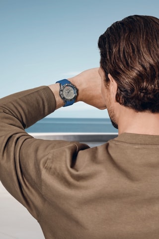 Silicone Quartz Horloge - Blauw en Grijs