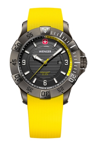 Silicone Quartz Horloge - Geel en Grijs