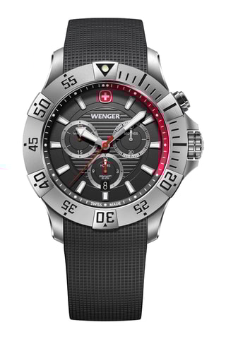 Silicone Quartz Horloge - Chronograaf - Zwart en Grijs