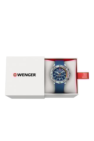 Silicone Quartz Horloge - Chronograaf - Blauw en Zilverkleurig