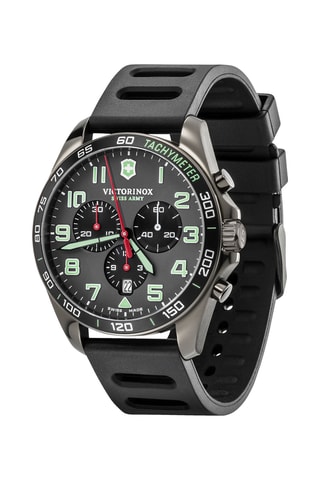 Rubberen Quartz Horloge - Tachymeter - Zwart