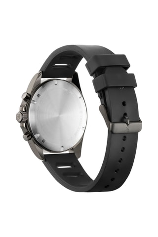 Rubberen Quartz Horloge - Tachymeter - Zwart