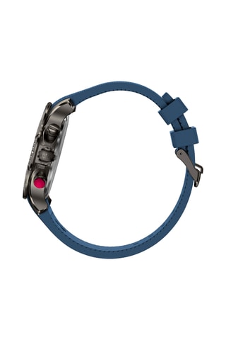 Silicone Quartz Horloge - Chronograaf - Blauw en grijs