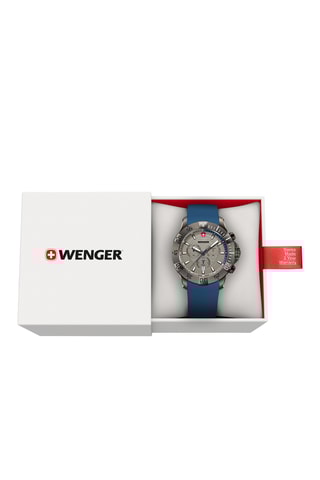 Silicone Quartz Horloge - Chronograaf - Blauw en grijs