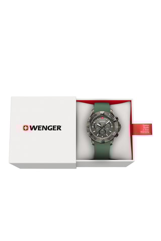 Silicone Quartz Horloge - Chronograaf - Groen en grijs