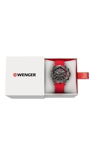 Silicone Quartz Horloge - Chronograaf - Rood en grijs