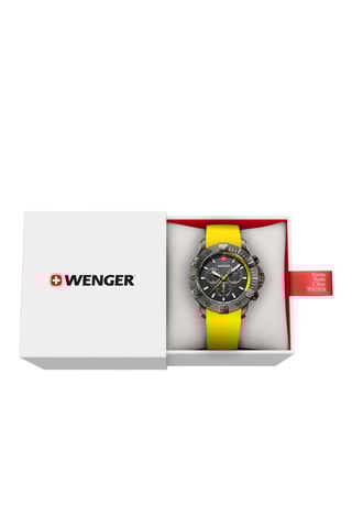 Silicone Quartz Horloge - Chronograaf - Geel en grijs