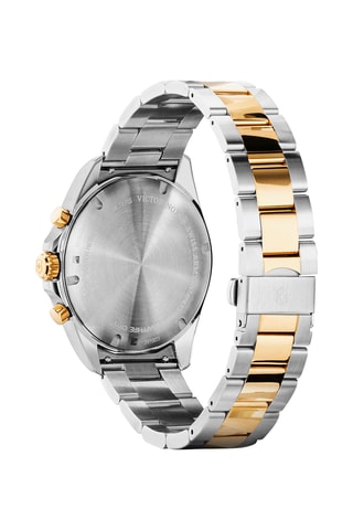 Roestvrijstalen Quartz Horloge - Tachymeter - Grijs, Goudkleurig en Zwart