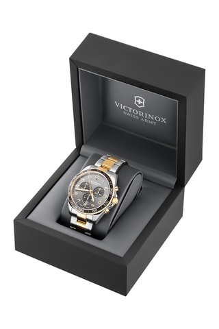 Roestvrijstalen Quartz Horloge - Tachymeter - Grijs, Goudkleurig en Zwart