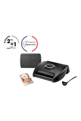 Gaufrier 4 Gaufres + plaque classique + louche et recettes