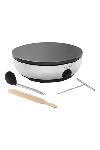 Crêpière Pro en acier inoxydable avec spatule en bois - 3000 W