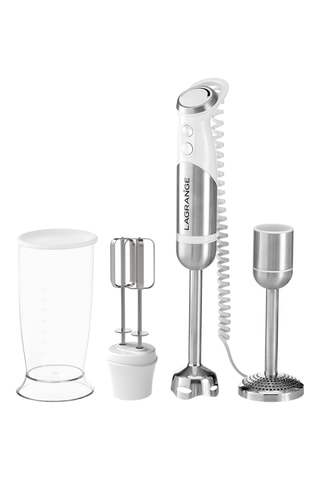 Mixeur plongeant avec 4 accessoires - 1000 W - Blanc