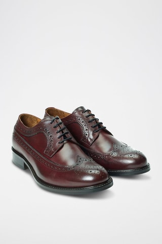 Derbies em couro Regular - Bordô