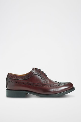 Derbies em couro Regular - Bordô