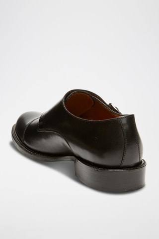 Derbies com fivela em couro Regular - Preto