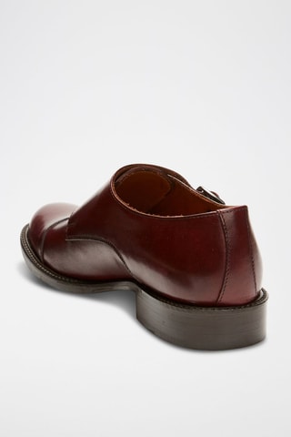 Derbies com fivela em couro Regular - Bordô