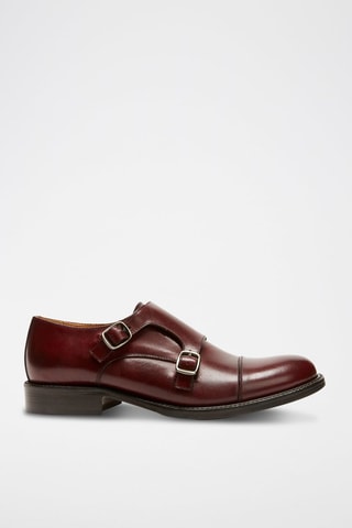 Derbies com fivela em couro Regular - Bordô