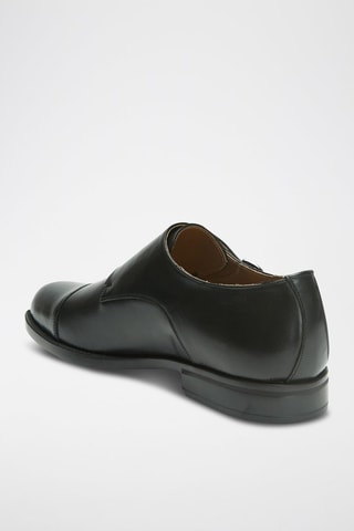 Leren Derby’s met Gesp Monk Regular - Zwart