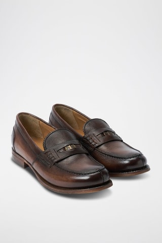 Mocassins em couro - Castanho
