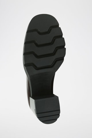 Mocassins de salto Penny em couro Regular - Bordô