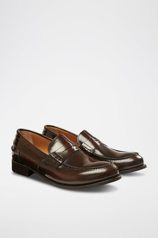 Lakleren   Mocassins Donkerbruin - British Passport