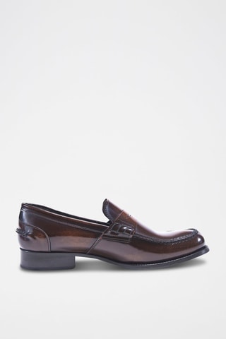 Lakleren   Mocassins Donkerbruin - British Passport