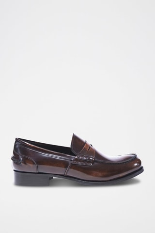 Lakleren   Mocassins Donkerbruin - British Passport