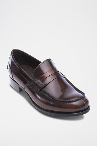 Lakleren   Mocassins Donkerbruin - British Passport