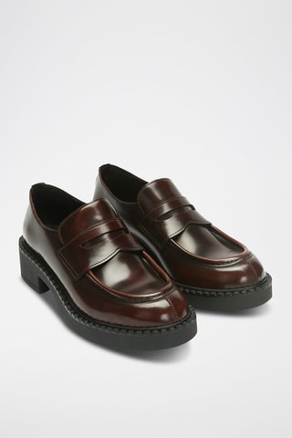 Mocassins Penny em couro Regular - Bordô