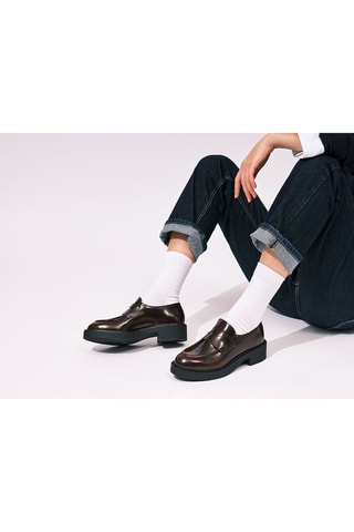 Mocassins Penny em couro Regular - Bordô