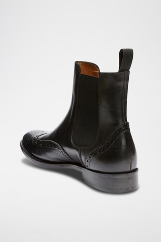 Botins Chelsea em couro Preto