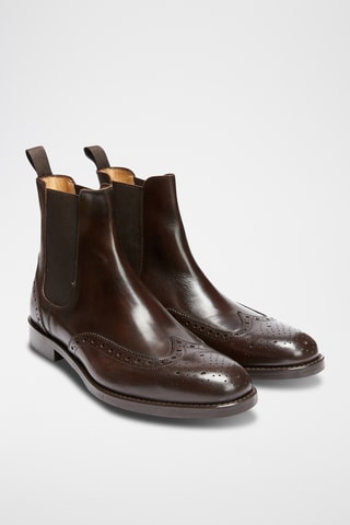 Botins Chelsea em couro Castanho-escuro