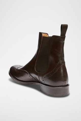Botins Chelsea em couro Castanho-escuro