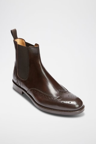 Botins Chelsea em couro Castanho-escuro