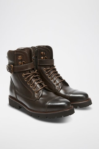 Boots em couro - Castanho