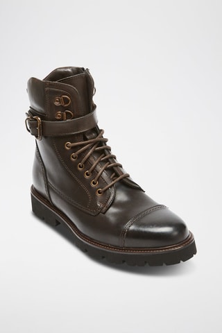 Boots em couro - Castanho