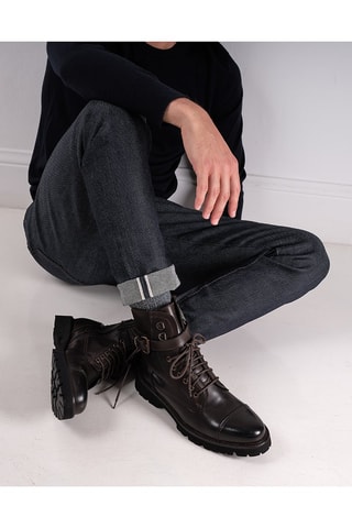 Boots em couro - Castanho