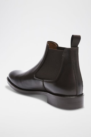 Botins Chelsea em couro Regular - Castanho-escuro