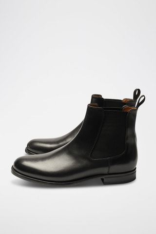 Botins Chelsea em couro Regular - Preto