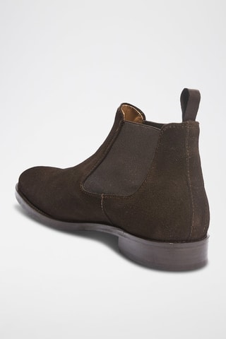 Botins Chelsea em nobuck - Regular - Castanho-escuro