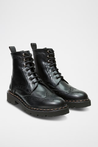 Leren Derby Boots Regular - Zwart