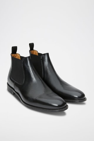Botins Chelsea em couro Regular - Preto