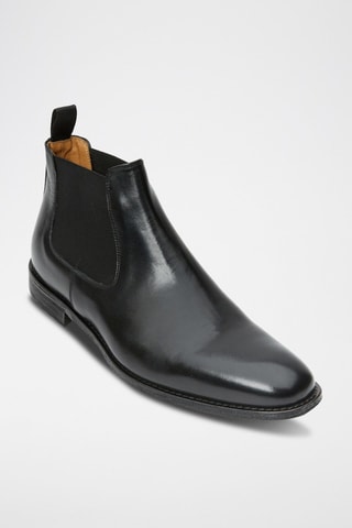 Botins Chelsea em couro Regular - Preto