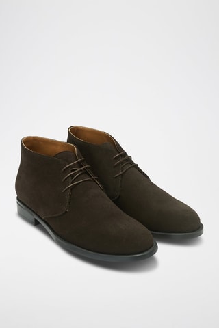 Botins Chukka em nobuck - Regular - Castanho-escuro