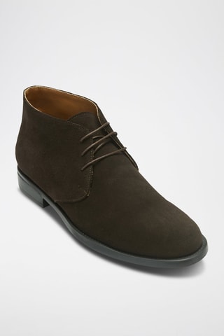 Botins Chukka em nobuck - Regular - Castanho-escuro