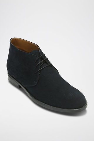 Botins Chukka em nobuck - Regular - Azul-marinho