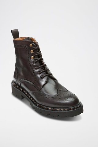 Leren Derby Boots Regular - Donkerbruin