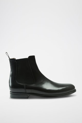 Botins Chelsea em couro Regular - Preto